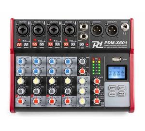 Power Dynamics PDM-X601 – 6 csatornás stúdió / zenekari keverő, USB + Bluetooth + Effekt + REC