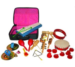 Makimpex RKB-17 17 fajta hangszert tartalmazó, 30 darabos ritmuskészlet bőröndben 