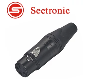 Seetronic SC3FXX-BG XLR lengő mama csatlakozó, 3 pólusú, (fekete, aranyozott érinkezővel)