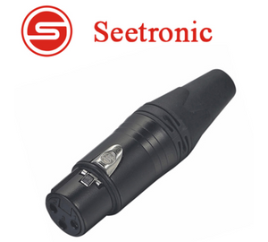 Seetronic SC3FXX-BG XLR lengő mama csatlakozó, 3 pólusú, (fekete, aranyozott érinkezővel)