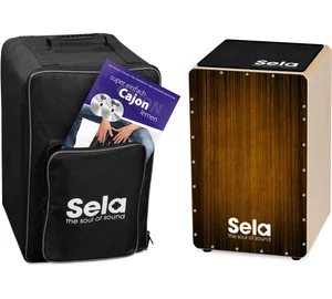 Sela SE 061 Varios Cajon Bundle Brown ütőhangszer szett: Cajon Tokkal