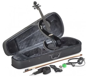 Stagg EVN -4/4 BK tokkal, vonóval,fejhallgatóval elektromos hegedűszett