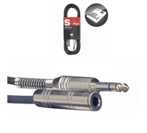 Stagg SAC3PSJS DL3 sztereó 6,3Jack aljzat - 6,3Jack dugó kábel 3m