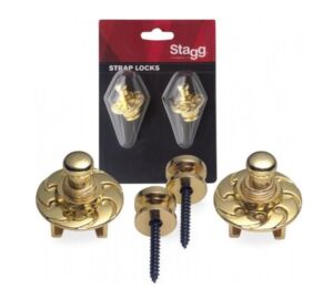 Stagg SSL1 GD Strap Lock arany tüske és pánt zár