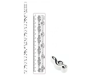 Fehér, kottamintás írószer készlet AGS6009 (3 db-os készlet) Zenei ajándéktárgy