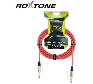 Roxtone TGJJ100L5-TRD 6,3 Jack - 6,3 Jack professzionális gitárkábel(transparent piros) 5m