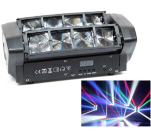 Thunder ZZD-08, 8x3W LED Spider fényeffekt, robotlámpa, DMX és hangvezérlés