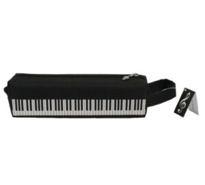 Fekete, zongoramintás tolltartó AGP1027 Zenei ajándéktárgy