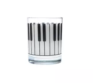 Üvegpohár, zongora mintás AIMG02204 Zenei ajándéktárgy