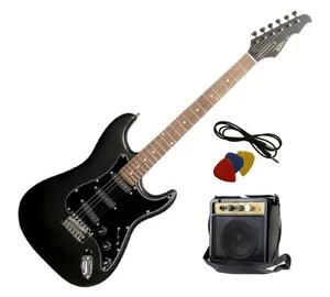 Vision ST5 BM “Black Head” series matt fekete elektromos gitár + Mini gitárerősítő Szett