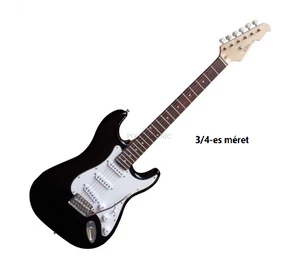 Vision 3/4-es fekete elektromos gitár gyerekeknek