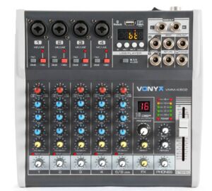 Vonyx VMMK602 - 6 csatornás Bluetooth + Effekt + REC felvétel  zenekari keverő