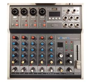 Vonyx VMMK602 - 6 csatornás Bluetooth + Effekt + REC felvétel zenekari keverő (Használt cikk)