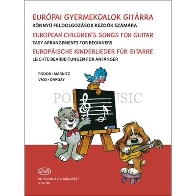 Fodor Marnitz Vass Európai gyermekdalok gitárra Könnyű feldolgozások kezdők számára