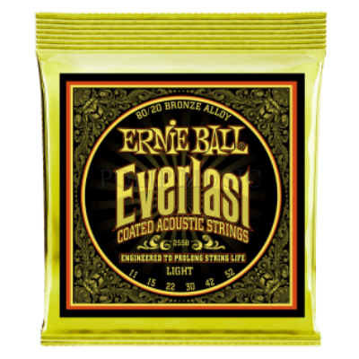 Ernie Ball 2558 Everlast Coated Bronze Light 11-52 Akusztikus gitárhúr szett