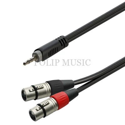 Soundsation GL-JSM2XF3 - Szimmetrikus Y-adapter kábel: 3.5mm Jack papa SZTEREO - 2xXLR 3pólusú mama / 3m