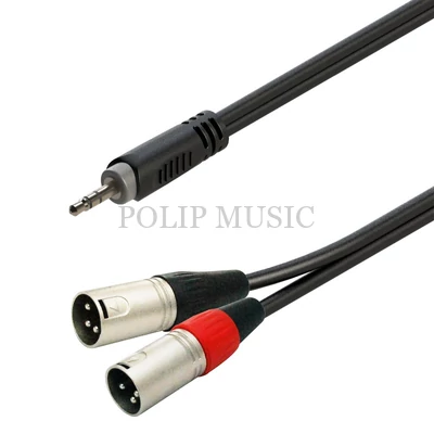 Soundsation GL-JSm2XM1 - Szimmetrikus Y-adapter kábel: 3.5mm Jack papa SZTEREO - 2xXLR 3pólusú papa / 1m