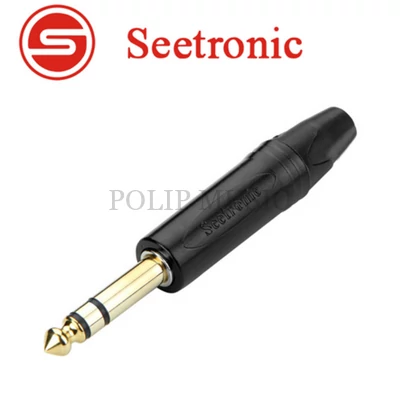 Seetronic SP3X-BG Sztereo 6,3 jack dugó aranyozott (fekete)