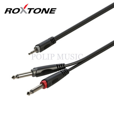 Roxtone RAYC130L3 3,5 sztereó jack-2x 6,3 monó jack kábel 3m