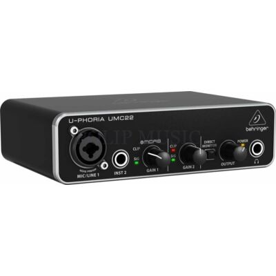 Behringer UMC22 U-Phoria hangkártya: 2x 2, USB 1.0, 48 kHz, mikrofon előerősítő MIDAS s +48V fantomtáppal