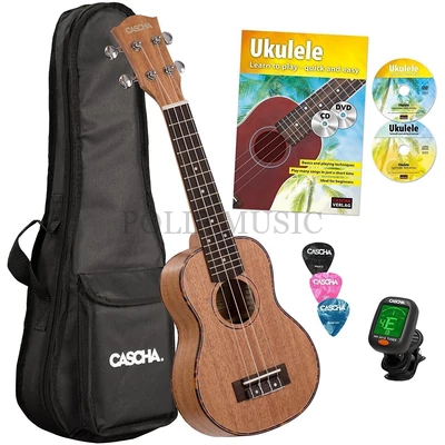 Cascha HH 2027 GB Premium Mahogany Soprano Ukulele Bundle EN