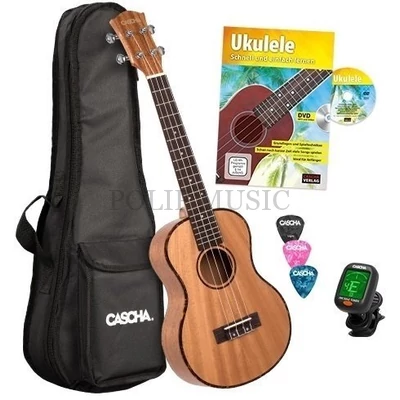 Cascha HH 2049 EN Premium Mahogany Tenor Ukulele Bundle