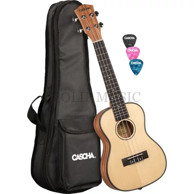 Cascha HH 2151 Concert Solid Top Ukulele Szett