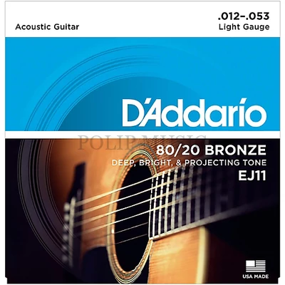 D’Addario EJ11 Light Tension 012-053 akusztikus húr szett