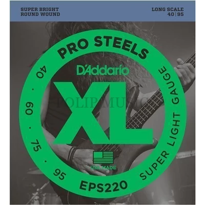 D'Addario EPS220 Super Light Prosteels, széria XL long scale  40-95 basszusgitár húr szett