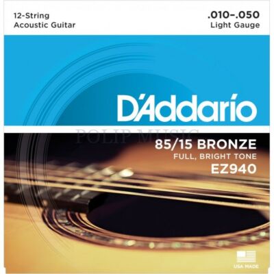 D’Addario EZ940 Light 010-050 12 húros akusztikus húr