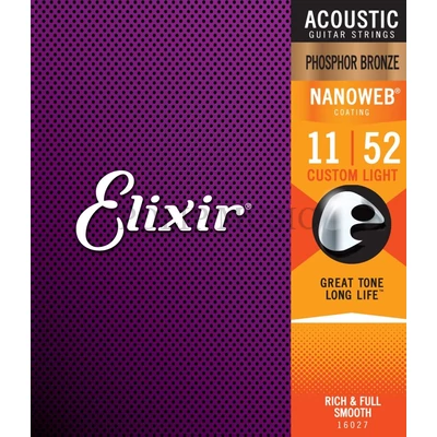 Elixir Phosphor Bronze 16027 Light 011-052 akusztikus gitárhúr szett