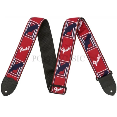 Fender® 2" Monogrammed Strap Red/White/Blue heveder