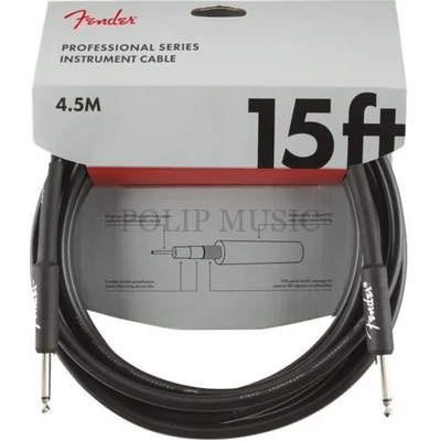 Fender Professional Series Fekete Egyenes - Egyenes 4,5m