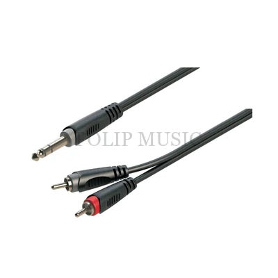 Soundsation JRR-30BK 6.3mm Jack papa sztereó 2xRCA papa kábel 3m