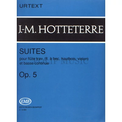 Hotteterre, Jacques-Martin: Suites pour flute trav. (flute a bec, hautbois, violon) e basse continue partitúra és szólamok