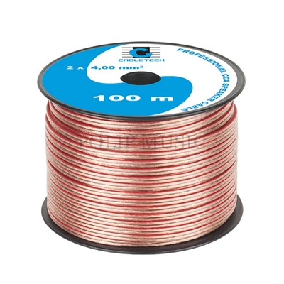 Cabletech KAB0361 transzparens, réz-alumínium CCA, 2x4mm2 Hangszórókábel