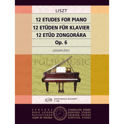 Liszt Ferenc  12 Etűd zongorára