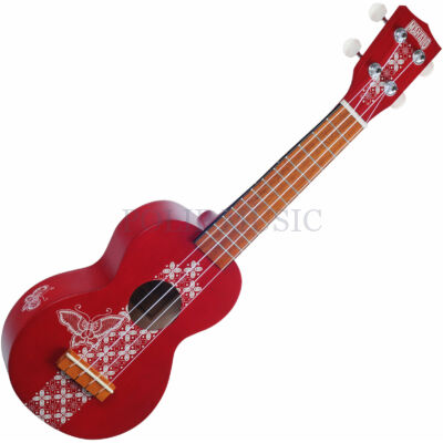 Mahalo MK1BA-TRD puhatokkal Transparent Red szoprán ukulele