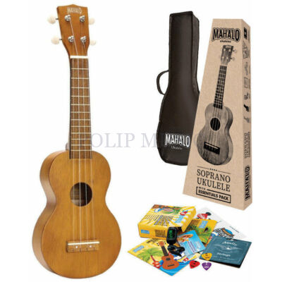 Mahalo MK1-TBR-K Transparent Brown Essential szoprán ukulele szett