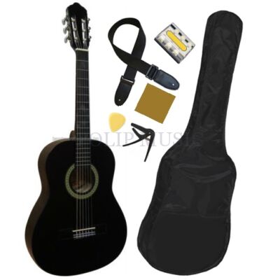 MSA C21 BK fekete 4/4 klasszikus gitár szett