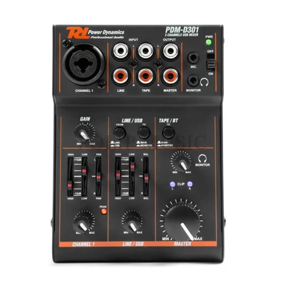 Power Dynamics PDM-D301 - 3 csatornás USB keverő