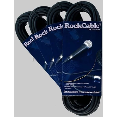 RockCable RCL 30306 XLR-XLR Fekete mikrofonkábel 6 m