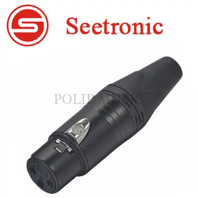 Seetronic SC3FXX-BG XLR lengő mama csatlakozó, 3 pólusú, (fekete, aranyozott érinkezővel)