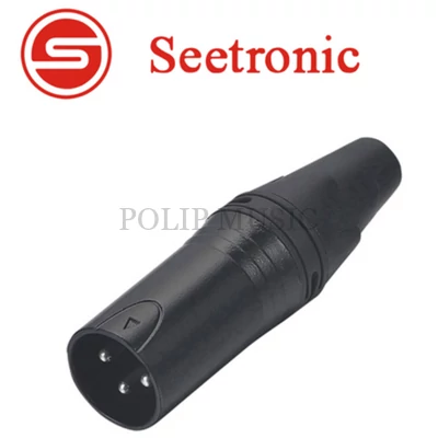 Seetronic SC3MXX-B XLR lengő papa csatlakozó, 3 pólusú, (fekete)