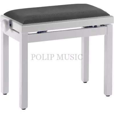 Lewitz TBS020 WH állítható magasság 48-58 cm szürke bársony- fehér felületű zongorapad