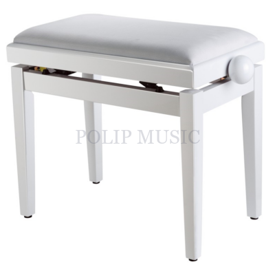 Soundsation SBH-103V-SWH állítható 44,5-53,5cm fehér bársony - matt fehér felületű zongorapad
