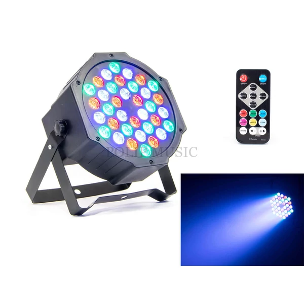 Thunder FTL36R Flat PAR RGB (36x1W) DMX LED reflektor, színező + TÁVIRÁNYÍTÓ