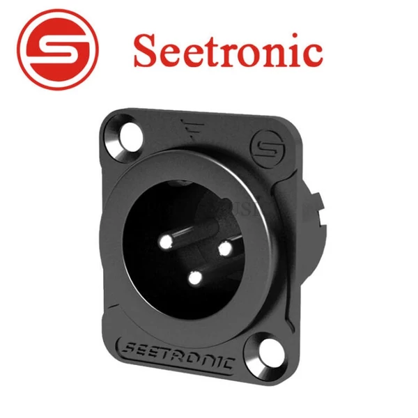 Seetronic MJ3F2C-B XLR papa, szerelhető, 3 pólusú, (fekete)