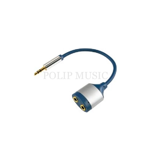 Sal HOME AC-16M Audió elosztó, 3,5mm fém sztereó dugó-2×3,5mm 15cm