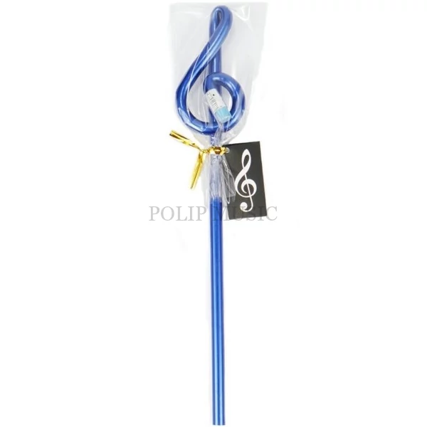 Violinkulcs alakú ceruza kék 24 cm AGB1024 Zenei ajándéktárgy